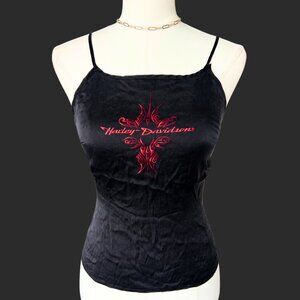 Y2K Harley Davidson Black Graphic Cami Top